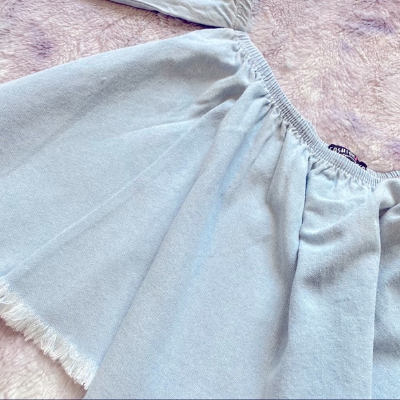 Fashion Nova Light Denim Off Shoulder Top - Picture 6 of 6